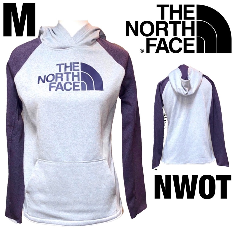 The North Face Women's Gray and Purple Hoodie
